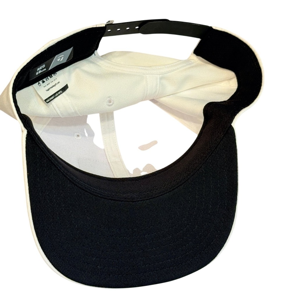 TaylorMade Golf Hat Men's Adjustable Snapback White Performance Patch Cap - Picture 6 of 9